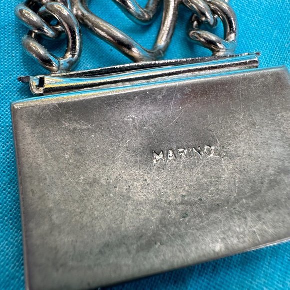 Chunky Vintage Silver Toned Signed MARINO Bracelet - Picture 4 of 9